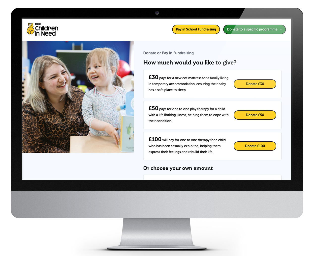 Giving Page to process online donations for BBC Children in Need